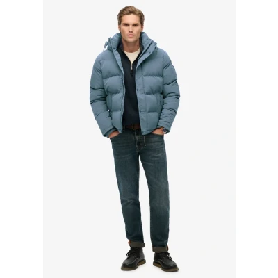 Afbeelding van Korte Everest Pufferjas met Capuchon Blue Grootte: L