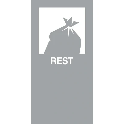 Afbeelding van V part Magneetsticker Rest, Grijs Vuilbak