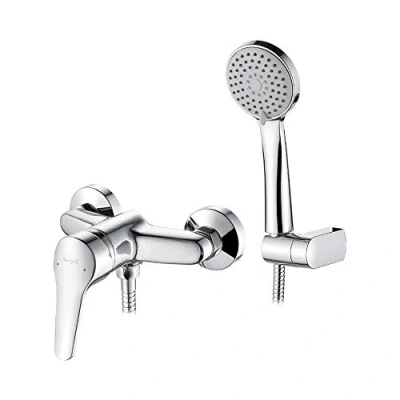 Afbeelding van Ibergrif M12050 Douchekraan, Douchekraan Set, met Handdouche, Doucheslang, Eenvoudig te Installeren, Chroom, Zilver