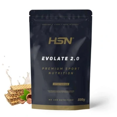 Afbeelding van HSN Evolate 2.0 wei eiwitisolaat, 500 g = 17 doses per verpakking, weiproteïne isolaten CFM + spijsverteringsenzymen, niet GMO, vegetarisch, gluten en sojavrij