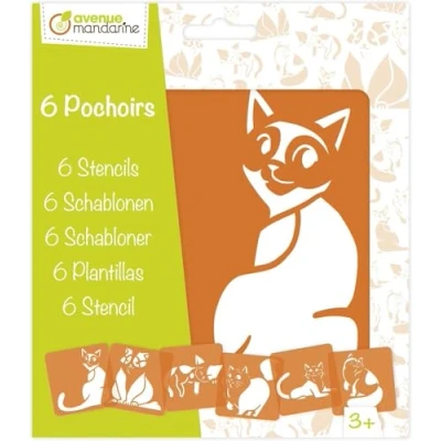 Afbeelding van Sjabloon Kat Set van 6 stuks