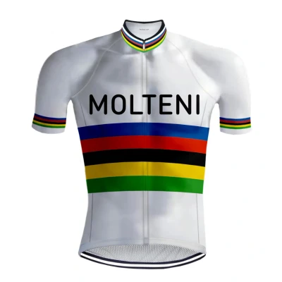 Afbeelding van Retro Wielershirt Molteni Regenboog REDTED