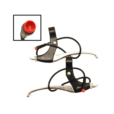 Afbeelding van Saccon Remhendel set voor E bike met magnetische rem onderbrekings schakelaar. zwart/zilver