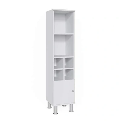 Afbeelding van Vicco Halfhoge kast Fynn, Wit/Wit, 30 x 130.6 cm kleine deur