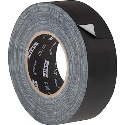 Afbeelding van GRIP Eventbasics Gaffa Tape zwart mat GT 102, 50 mm x m, weefseltape verwijderbaar tot 3 weken, reflectievrij, zacht kleefsysteem kleur