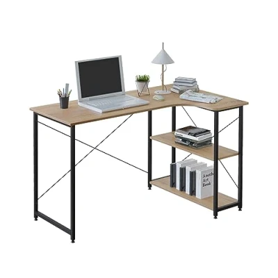 Afbeelding van WOLTU TSB06srs Computertafel Bureautafel in spaanplaat en Staal,kantoortafel Werktafel met opbergplank 120x74x71,5cm,Roest+Zwart