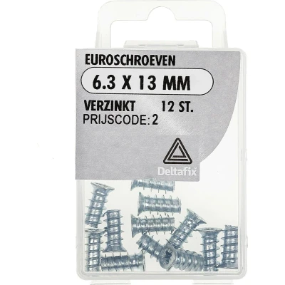 Afbeelding van Deltafix euroschroef verzinkt 6.3 x 13 mm 12 st.