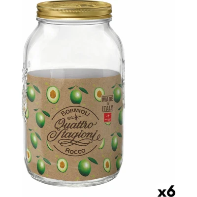 Afbeelding van Voedselopslagcontainer Bormioli Rocco Quattro Stagioni Transparant Glas (6 Stuks) (3,8 L)