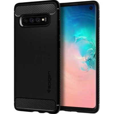Afbeelding van Samsung Galaxy S10 Hoesje Siliconen en TPU (zacht) Spigen Softcase/Backcover Zwart Telefoonhoesje Shockproof/Valbescherming