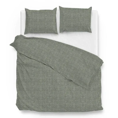 Afbeelding van Dekbedovertrek Zo! Home Lino Army Green Katoen 260 x 200 / 220 cm Extra Breed