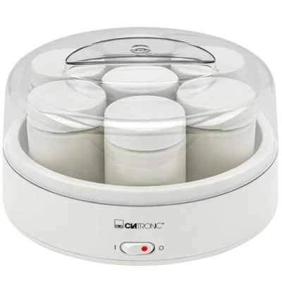 Afbeelding van Clatronic® yoghurtmaker met 7 portiepotjes voor maximaal 1,1 liter yoghurt, kwark &amp; roomkaas snelle en eenvoudige bereiding 160 ml per potje + deksel JM 3344
