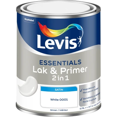 Afbeelding van Levis Essentials Lak &amp; Primer Wit 0,75 L