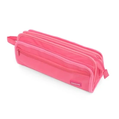 Afbeelding van BASISSOIRES Etui High Schooletui Pennenzak Make up tasje Roze 31x14x10CM