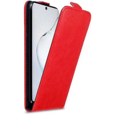 Afbeelding van Cadorabo Hoesje geschikt voor Samsung Galaxy NOTE 10 in APPEL ROOD Beschermhoes Flip Case Cover magnetische sluiting
