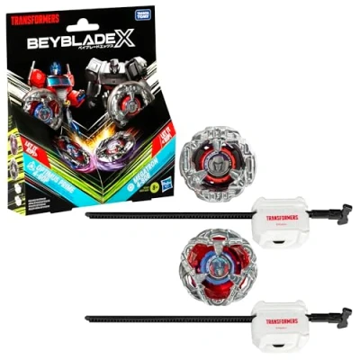 Afbeelding van Beyblade X in samenwerking met Transformers, Optimus Prime 4 60P vs. Megatron 80B Multipack 2 tol en launcher gevechtstollen voor jongens meisjes van 8 jaar