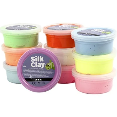Afbeelding van Klei Creotime silk basic 2 10 x 40gr neon kleuren