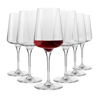 Afbeelding van Krosno Rode wijnglazen Elegant ontwerp Set van 6 glazen 500 ML Traditioneel vakmanschap Perfect voor thuis, restaurant en feesten de vaatwasser