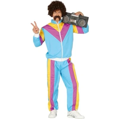 Afbeelding van Fiestas Guirca 80 er jaren trainingspak man blauw,paars (mt L)