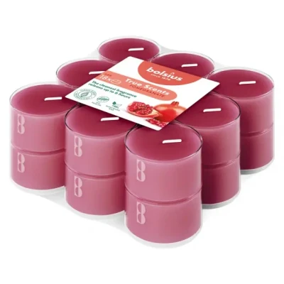 Afbeelding van Bolsius True Scents Geurtheelichten 18 stuks Clear cup Pomegranate
