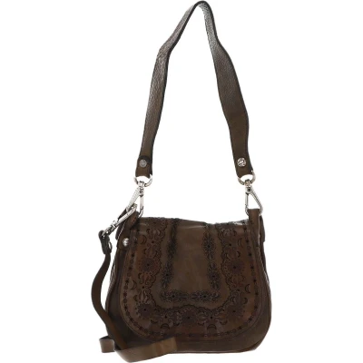 Afbeelding van CAMPOMAGGI Leren Schoudertas Crossbody Small Verde Militare Olijfgroen