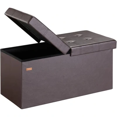 Afbeelding van Opvouwbare Zitbank met opbergruimte en deksel 80cm Bruin