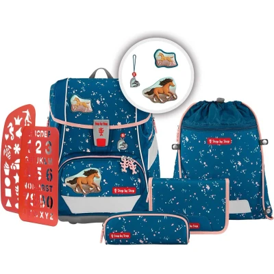 Afbeelding van Step by 2IN1 PLUS set 6TLG Schooltas voor kinderen, Maat: One Size, Wild horse ronja