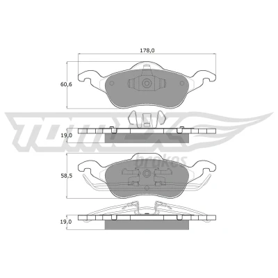 Afbeelding van Remblokkenset, schijfrem TOMEX Brakes TX 12 17