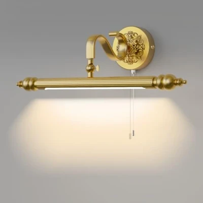 Afbeelding van ACMHNC Vintage spiegellamp voor de badkamer, met schakelaar, retro badkamerlamp, 4000 K, make uplicht, 240 graden draaibaar, IP44, wandlamp, uplamp kaptafel, wandverlichting, 51 cm