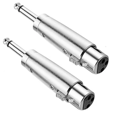 Afbeelding van JOMLEY XLR vrouwtje naar 1/4&quot; TS monoadapter, ongebalanceerde 1/4 inch monostekker kabeladapter 2 pack