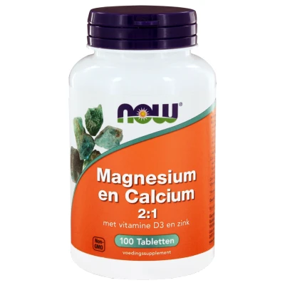 Afbeelding van NOW Magnesium &amp; Calcium 2:1 Tabletten