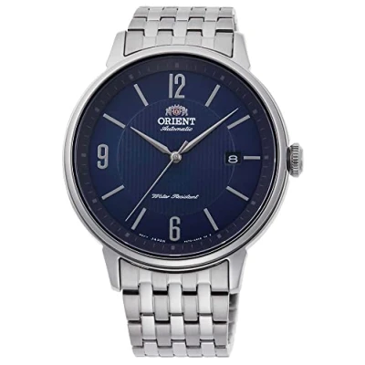 Afbeelding van Orient Simple Arabic Automatisch herenhorloge, mechanisch, casual, roestvrijstalen armband en behuizing, Blauw staal., casual