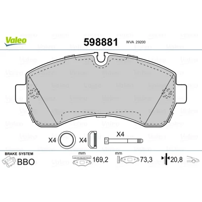 Afbeelding van Valeo Remblokset 598881