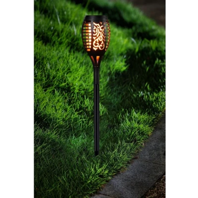 Afbeelding van 4x Tuinfakkel op batterij / tuinverlichting met vlameffect 48,5 cm Fakkels