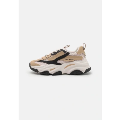 Afbeelding van Steve Madden dames Possession E sneaker met mesh detail in de kleur Beige, maat: 36