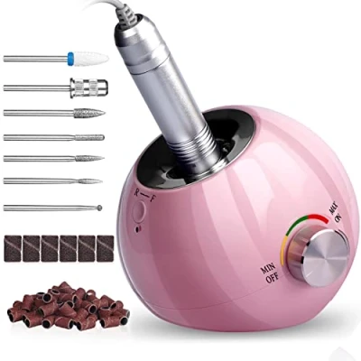 Afbeelding van AZ GOGO Nagelfrees, elektrisch, 30.000 tpm, manicure pedicureset, elektrische nagelvijl voor gelnagels, acrylnagels, eelt verwijderen, nagelstudio/doe het zelf manicure, met 7 opzetstukken en 55