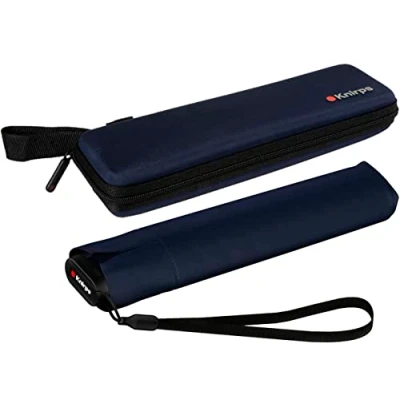 Afbeelding van Knirps Ultra US.050 Slim Manual Zakparaplu Ultralicht en plat Stormbestendig Winddicht 21 cm, Marineblauw met etui, 90 Super Mini