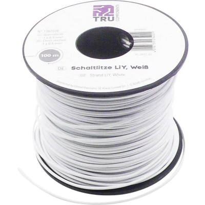 Afbeelding van TRU COMPONENTS 1567228 Draad LiY 1 x 0.50 mm² Wit 100 m