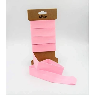 Afbeelding van Trimz Poly Katoen Bias Binding, Roze, 25mm x 5m