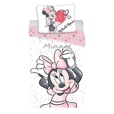 Afbeelding van Disney Minnie Mouse Dekbedovertrek Strik 140 x 200 cm + 1 kussensloop 70 90 100% Katoen