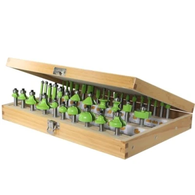 Afbeelding van AKYLIN freesset, 40 delig, 8 mm schacht, frees voor bovenfrees, houtfrees, wolfraamcarbide hardmetalen houtbewerking