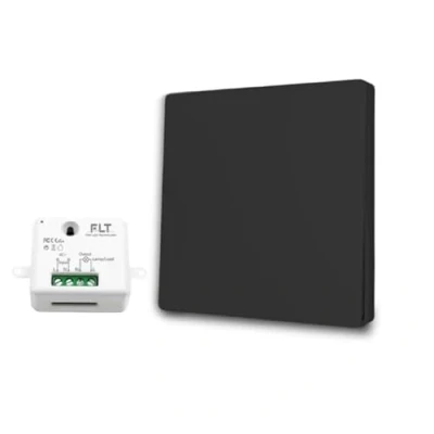 Afbeelding van Draadloze en batterijloze schakelaar, zelfvoeding, milieuvriendelijk, Pro kwaliteit, RF KIT, 1 wandafstandsbediening + mini inbouwradio relais, lange afstand, binnen buiten, IP64