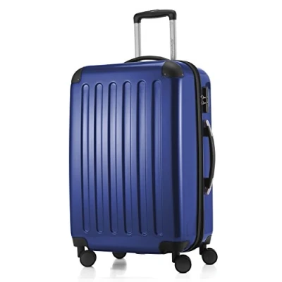 Afbeelding van HAUPTSTADTKOFFER Alex hardshell koffer trolley rolkoffer reiskoffer, 4 dubbele wielen, uitbreiding, donkerblauw, 65 cm,