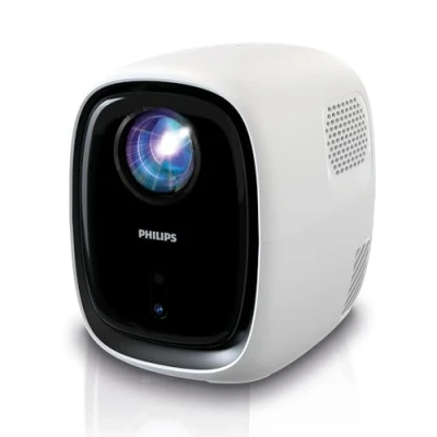 Afbeelding van Philips, Neopix 130, thuisbioscoopprojector, geavanceerde beeldcorrectie, Full HD 720p, led lichtbron, wifi spiegelmodus, stereogeluid, aangesloten besturingssysteem, wit