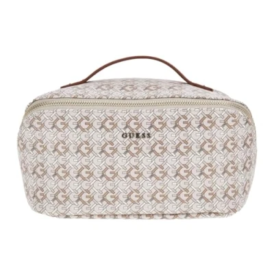 Afbeelding van Guess MAKE UP CASE Toilettas, Dames, Maat: One Size, Beige/multi