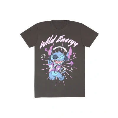 Afbeelding van Henry Tiger Disney LILO AND Stitch WILD Energy Tshirt print, Heren, Maat: Large, Charcoal grey