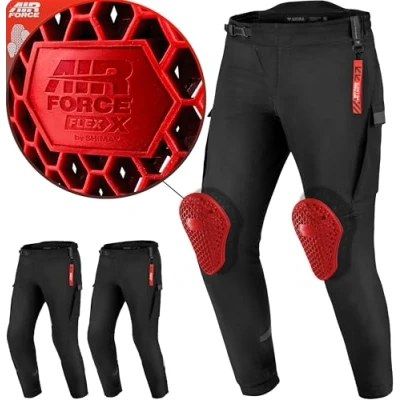 Afbeelding van SHIMA AKIRA Motorbroek voor heren en dames, AIRFORCE kniebeschermers motorfiets gepantserde stedelijke lichtgewicht beschermende geventileerde versterkte fiets (Unisex, zwart, L)