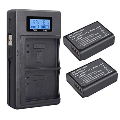 Afbeelding van CITYORK LP E10 2 Pack 2200mAh vervangende batterij en LCD Dual Charger voor Canon EOS Rebel T3 T5 T6 T7 T100 1100D 1200D 1300D 1500D 2000D 3000D 4000D Kiss X50 X70 X80 X90 Camera