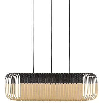 Afbeelding van Forestier Bamboo Oval M hanglamp zwart