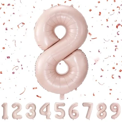 Afbeelding van Balloon Verjaardagsgetallen Roze ballon 18 jaar folieballon 8e voor meisjes en jongens in 40&quot; verjaardagsdecoratie kinderverjaardag cijfer decoratie verjaardag vliegt met
