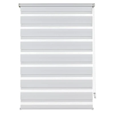 Afbeelding van Gardinia Duo rolgordijn om te klemmen, polyester, wit, 100 160 cm